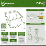 FloraFlex PotPro™  1/2 Gallon Premium Nursery Pot  6" Square