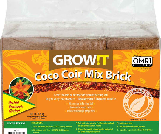 GROW!T Organic Coco Coir 3 Brick