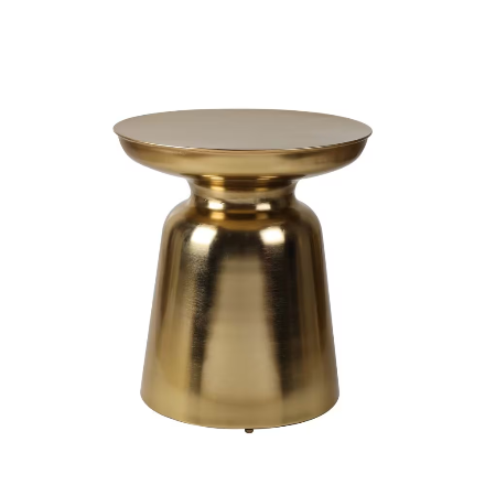 Side Metal Stool with Gold Finish