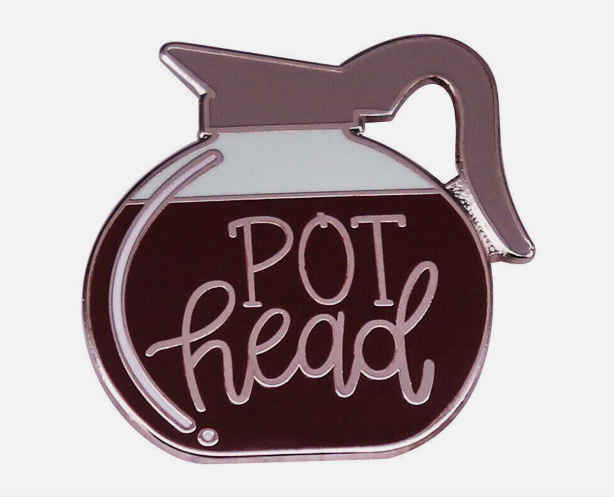 Coffee Pot Enamel Pin Pot Head