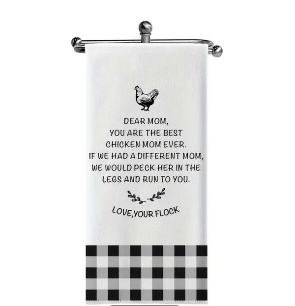 Chicken Mom Dish Towel