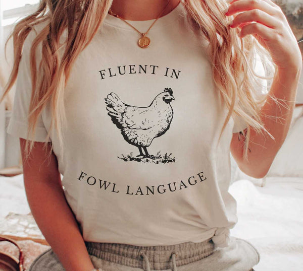 Chicken Print Crew Neck T-shirt