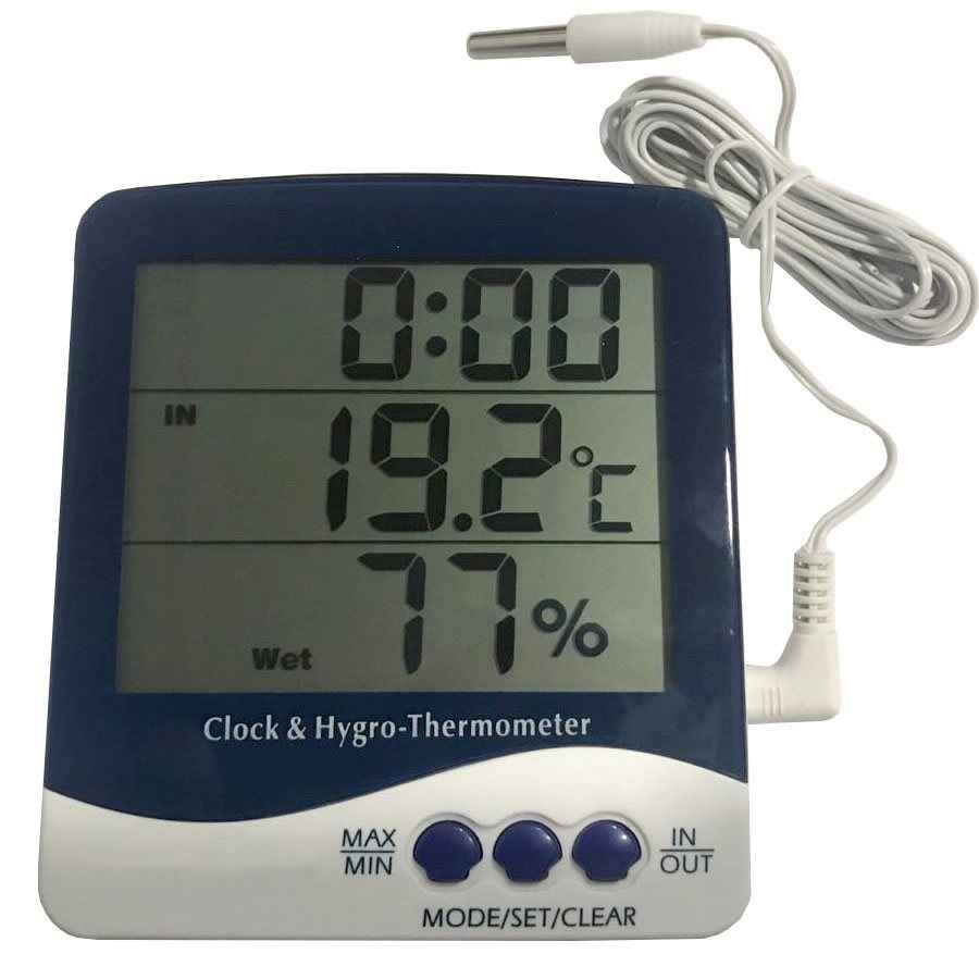 Thermo Hygrometer Min Max w/ Clock